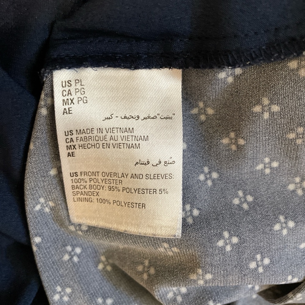 Charter Club Women Blouse SizePL Navy White Polka Dots Ruffled Cottage Victorian - Picture 10 of 11